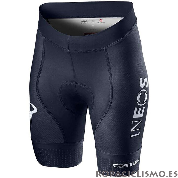 2020 Maillot Mujer Ineos Grenadiers Tirantes Mangas Cortas Rojo Profundo Azul